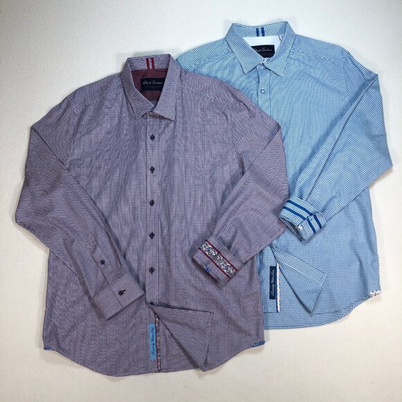 Blue and Purple Checkered Shirts by Robert Graham - Picture 1 of 14